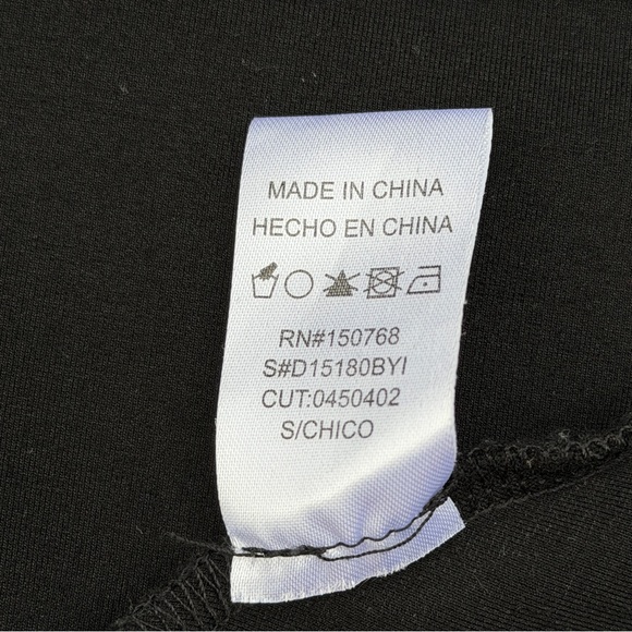 Mystic LA Romantic Roses Black Embroidered Skater Dress Small Plunge Neck Goth - Picture 11 of 11